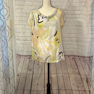 Rachel Zoe Women's Short Sleeve Cowl Neck Linen Blouse